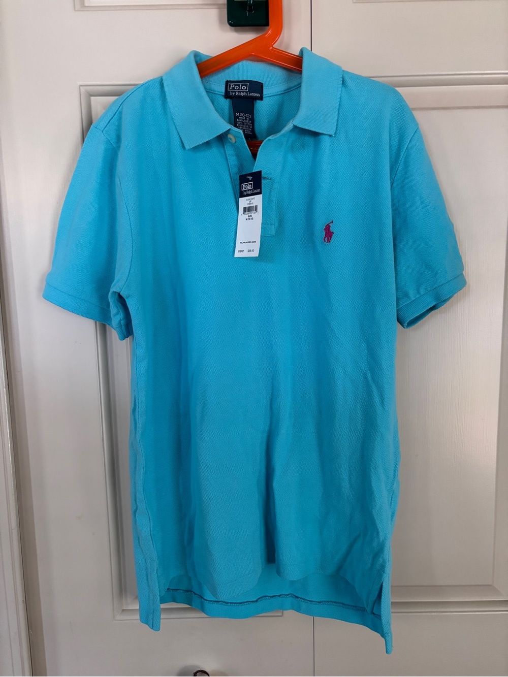 Polo by Ralph Lauren Boys' Aqua Short Sleeve Polo Shirt Size Medium NWT
